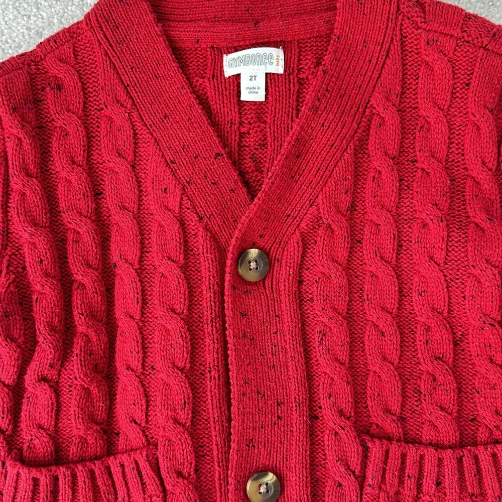 Gymboree Boys’ Red Cableknit Cardigan